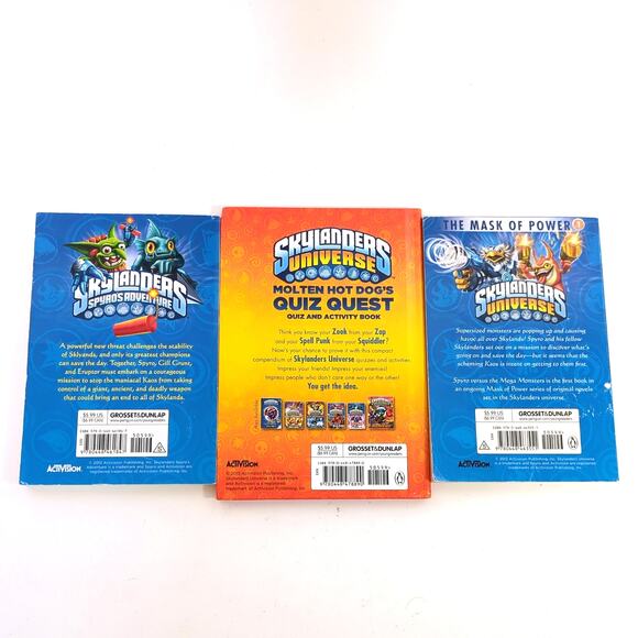 Skylanders Book Lot 3 PC Spyro Hot Dog Quiz Quest PB HC Children's - Picture 2 of 2